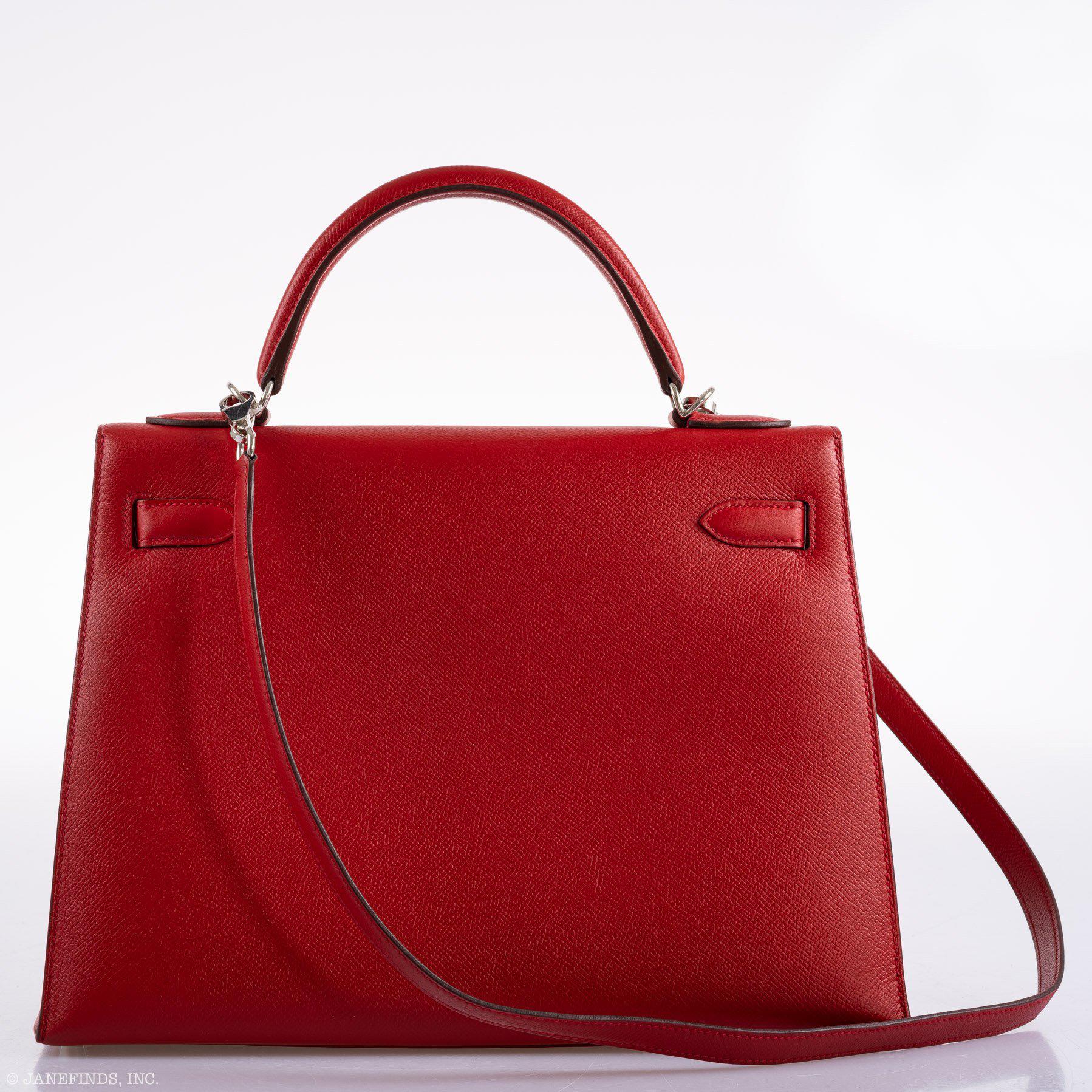 Hermès Kelly 32 Rouge Casaque Epsom leather Palladium Hardware