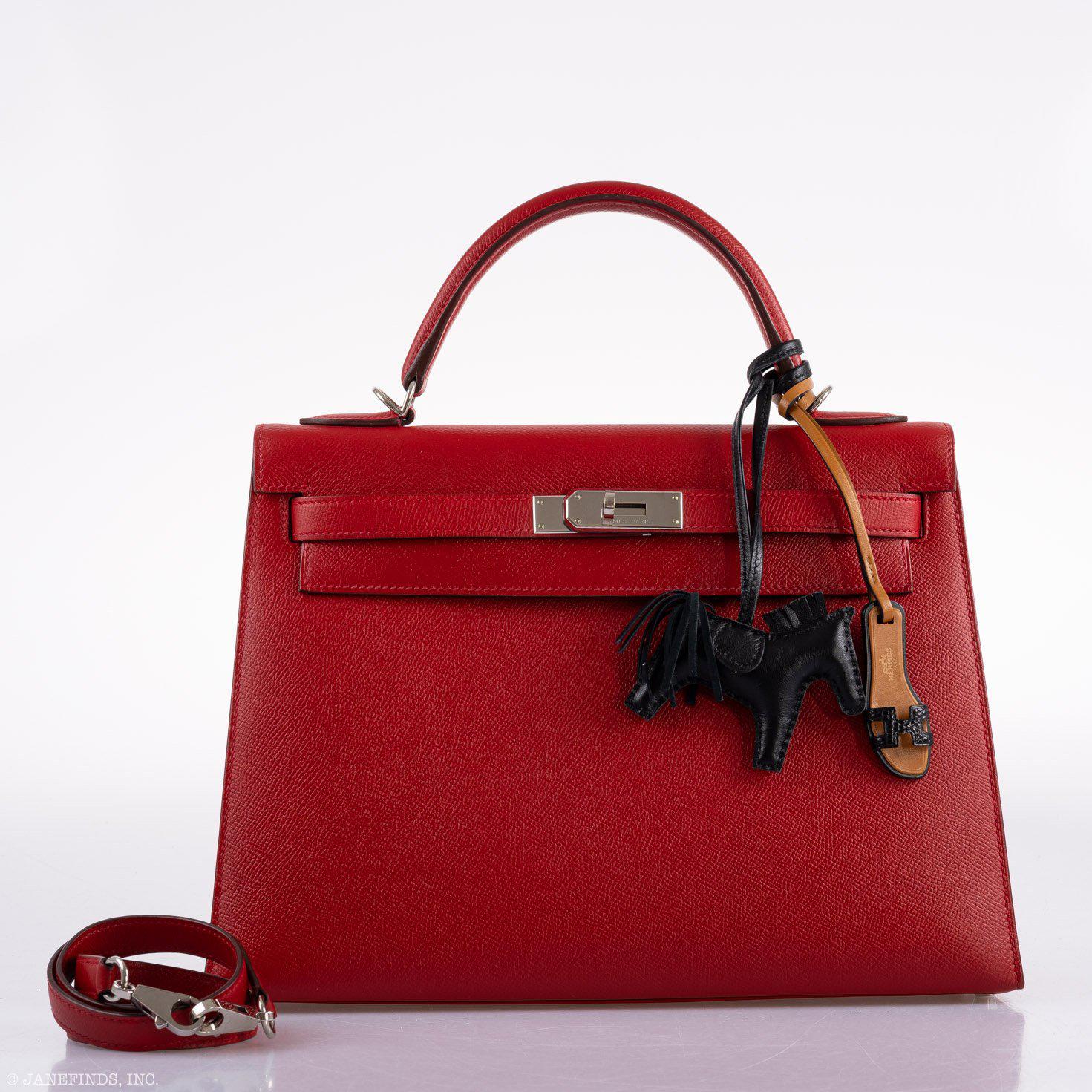 Hermès Kelly 32 Rouge Casaque Epsom leather Palladium Hardware