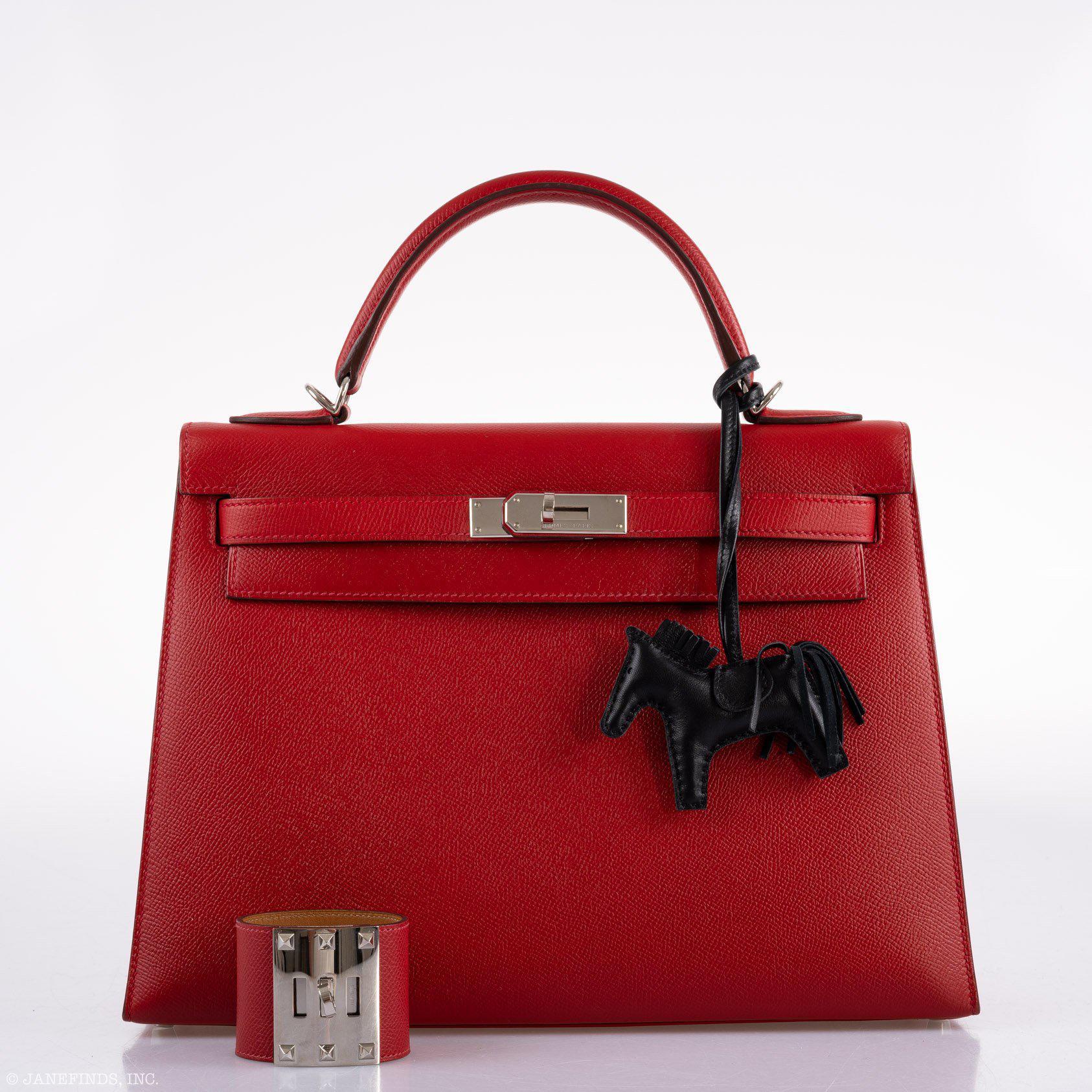 Hermès Kelly 32 Rouge Casaque Epsom leather Palladium Hardware