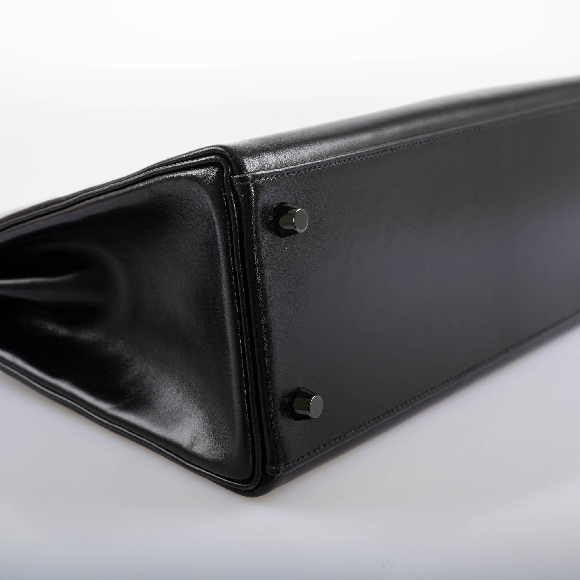 Hermès Kelly 32 SO BLACK Box leather Black PVD Hardware