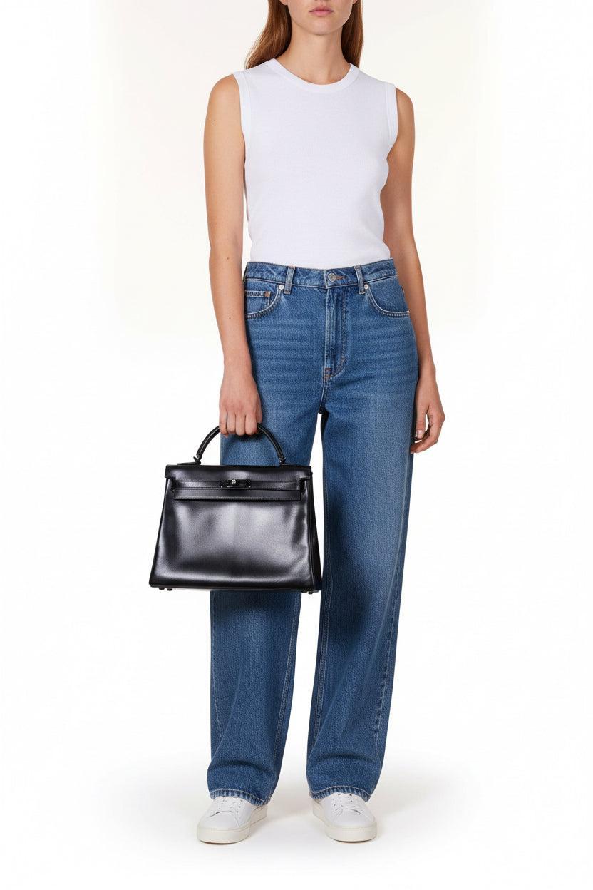 Hermès Kelly 32 SO BLACK Box leather Black PVD Hardware - 2010, N Square