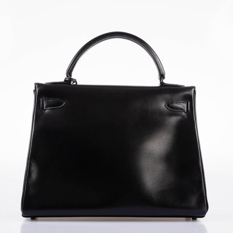Hermès Kelly 32 SO BLACK Box leather Black PVD Hardware - 2010, N Square