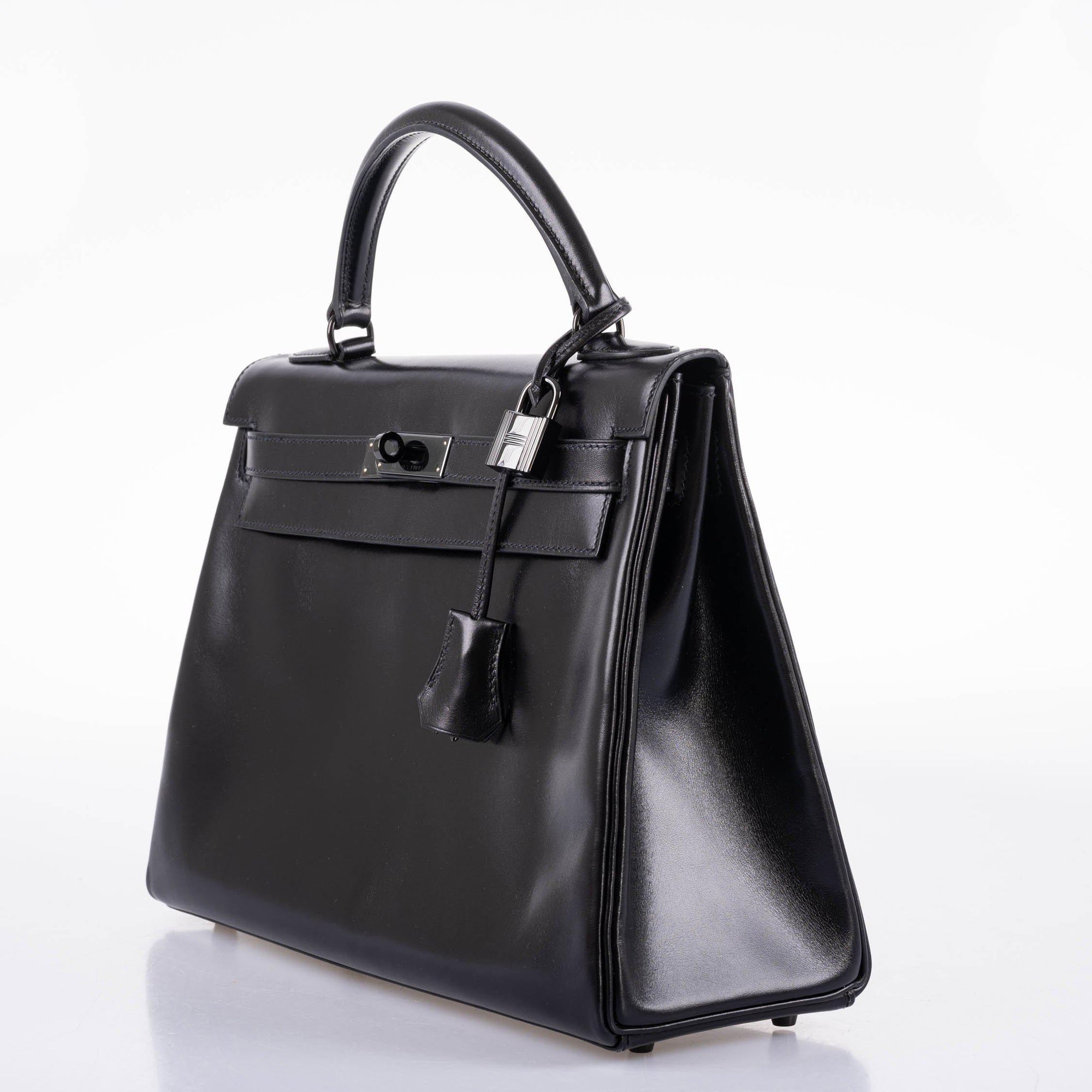 Hermès Kelly 32 SO BLACK Box leather Black PVD Hardware
