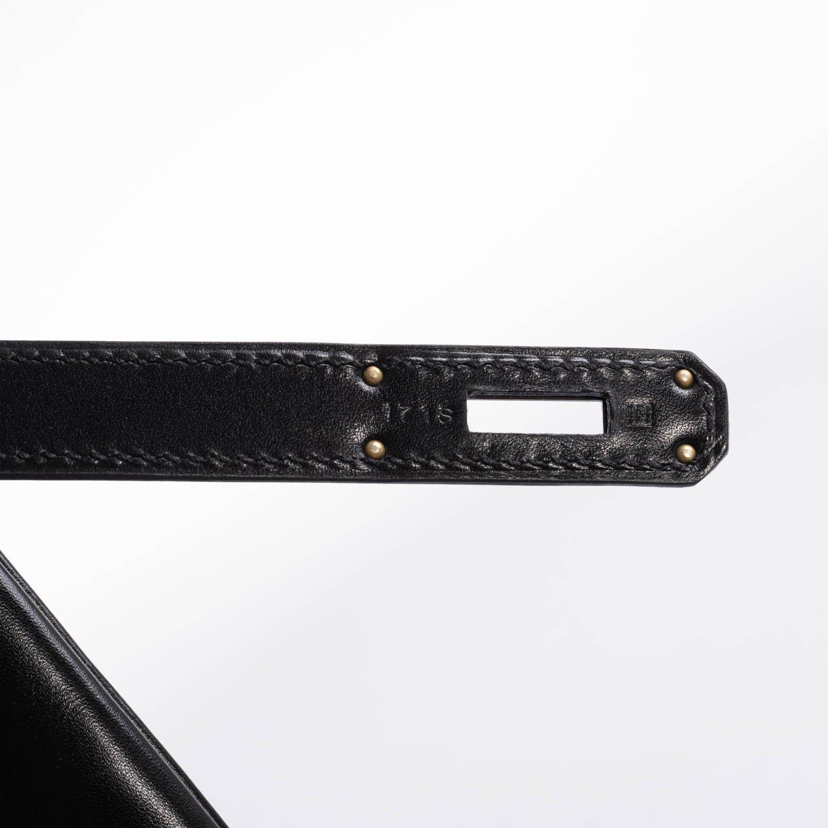 Hermès Kelly 32 SO BLACK Box leather Black PVD Hardware