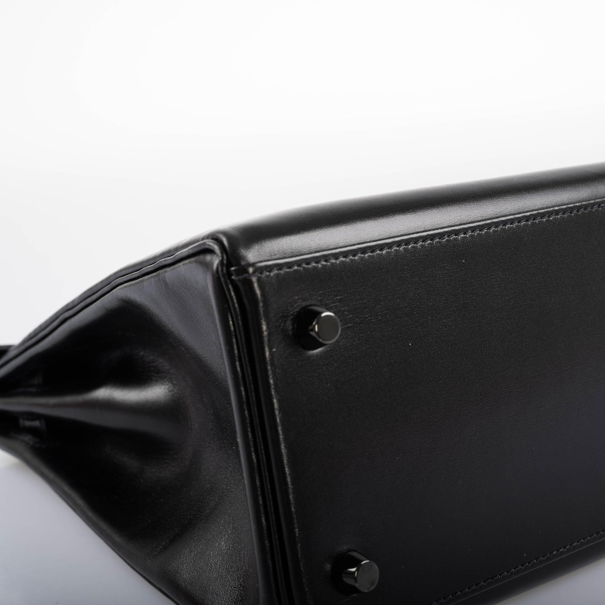 Hermès Kelly 32 SO BLACK Box leather Black PVD Hardware