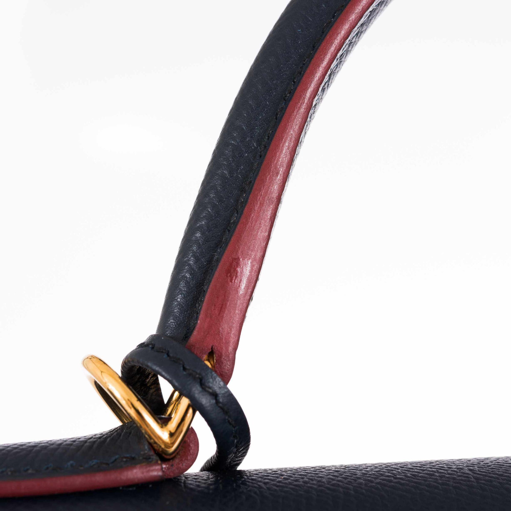 Hermès Kelly 32 Sellier Contour Blue Indigo Epsom Gold Hardware