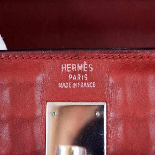 Hermès Kelly 32 Sellier Rouge H Waffle Palladium Hardware
