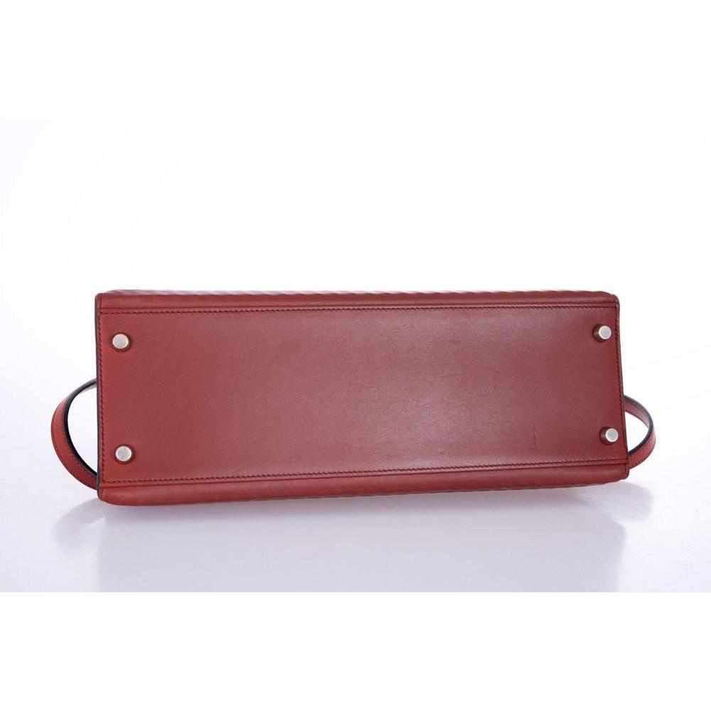Hermès Kelly 32 Sellier Rouge H Waffle Palladium Hardware
