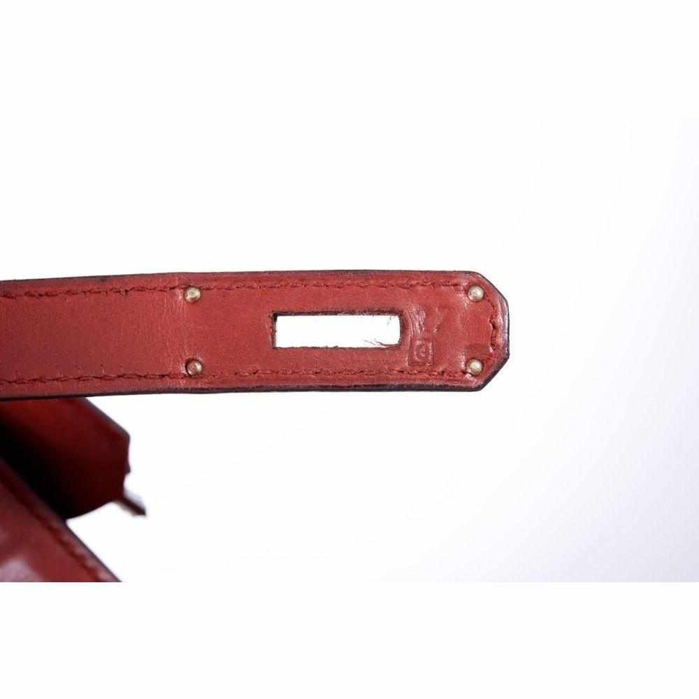 Hermès Kelly 32 Sellier Rouge H Waffle Palladium Hardware