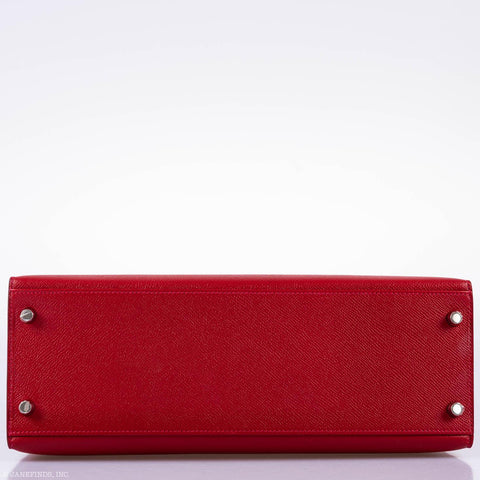 Hermès Kelly 32 Sellier Rouge Vif Epsom Leather Palladium Hardware - 2015, T