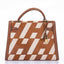Hermès Kelly 32 Sellier "Ulysses" Gold Gulliver And Toile Gold Hardware