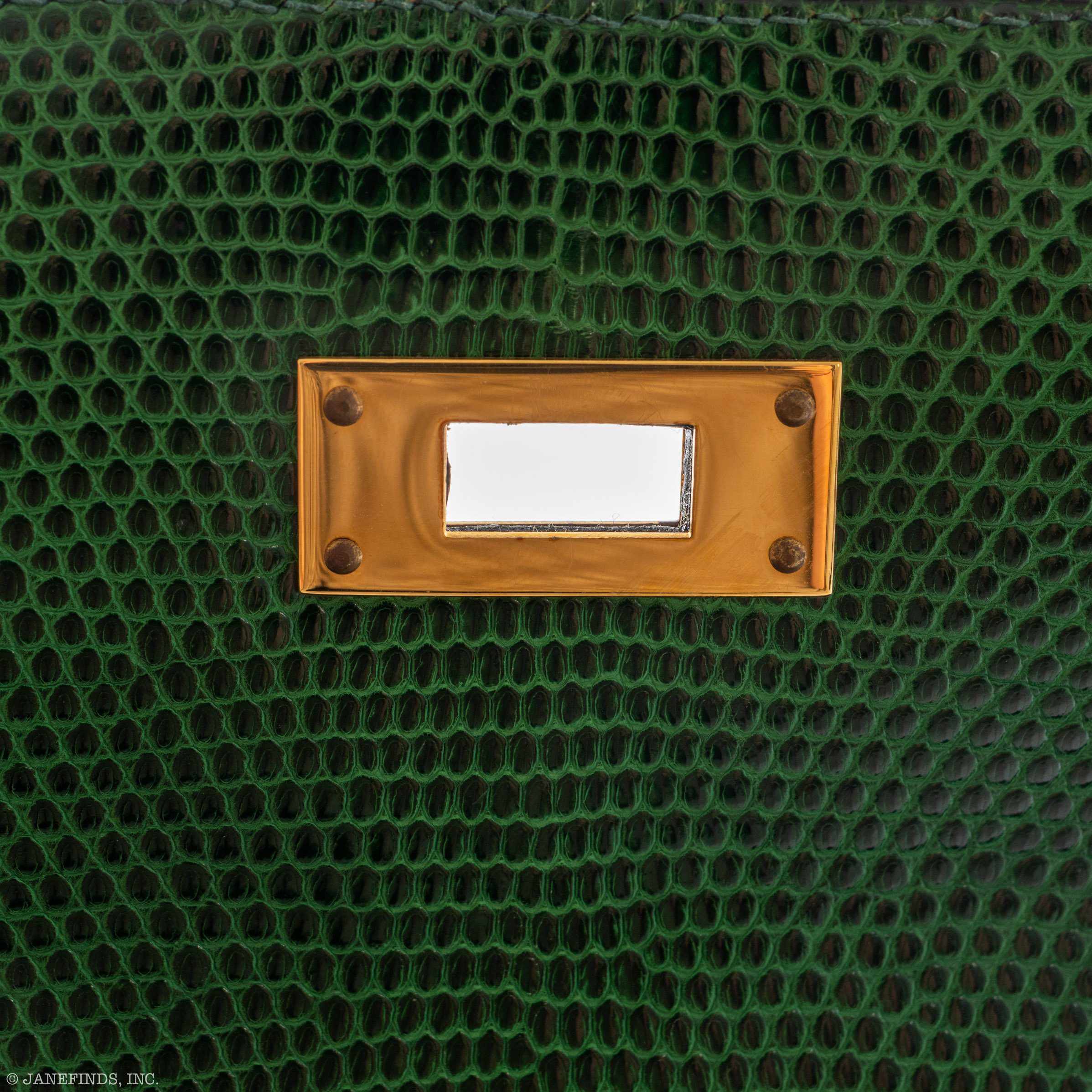 Hermès Kelly 32 Sellier Vert Emerald Lizard Kelly Gold Hardware - 1989