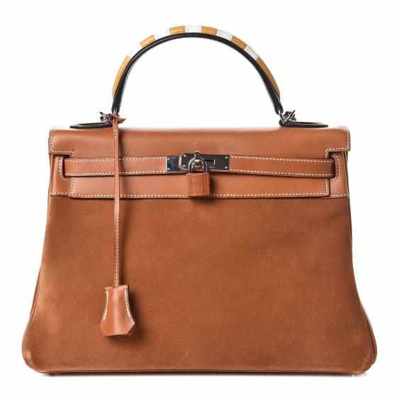 Hermès Kelly 32 Suede Barenia Au Gallop PHW