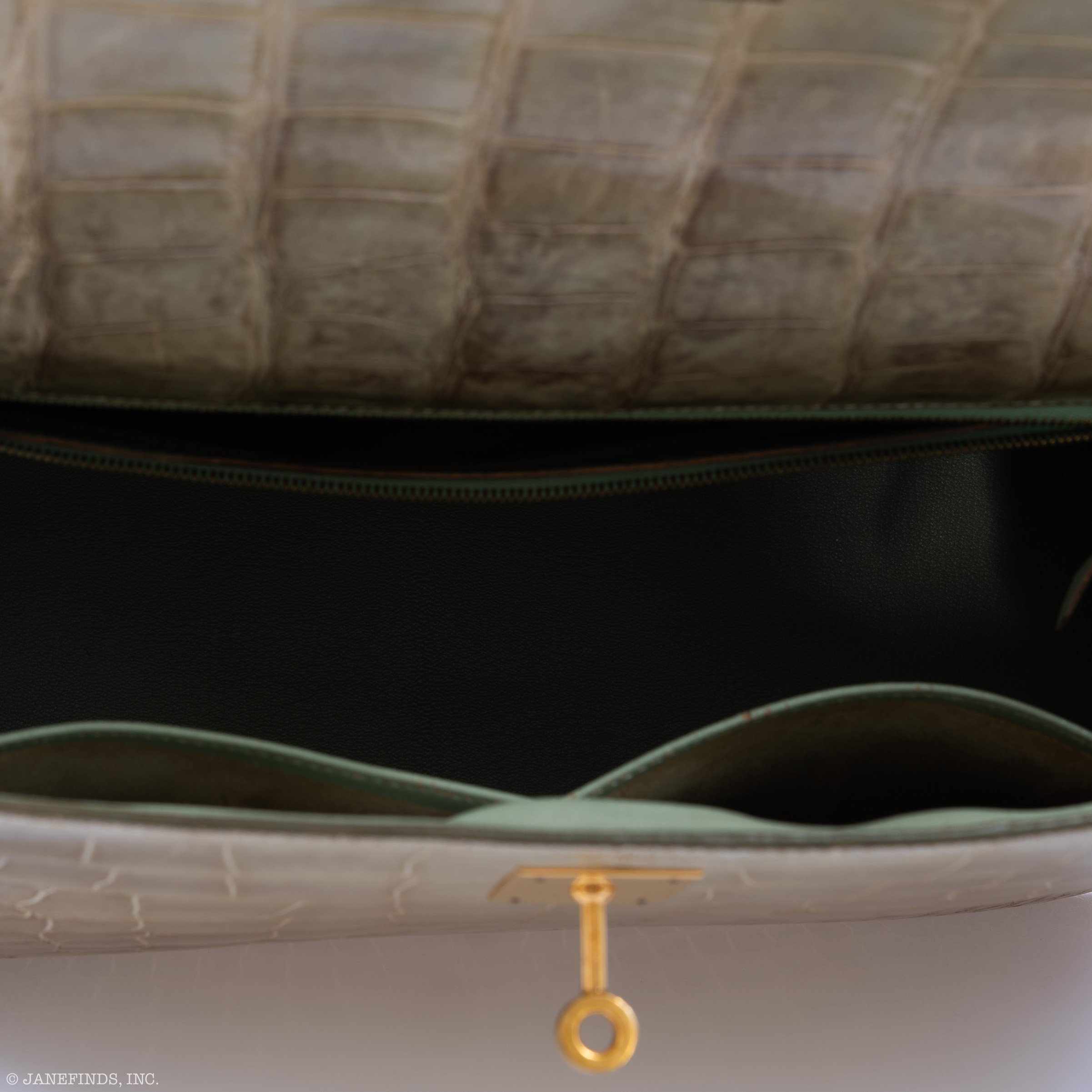 Hermès Kelly 32 Vert Celadon Natura Alligator Gold Hardware