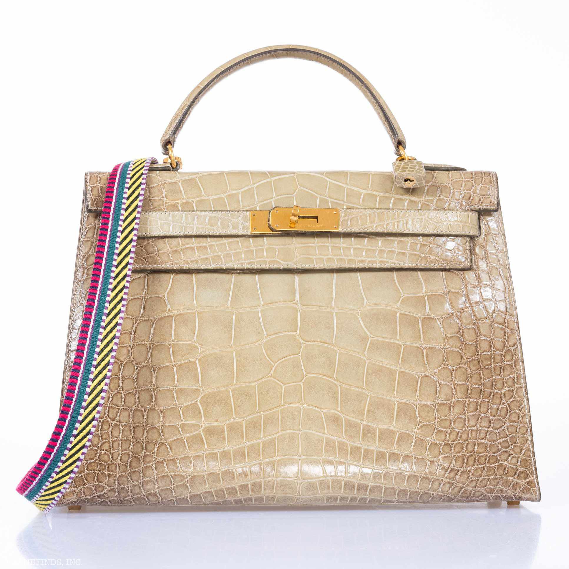 Hermès Kelly 32 Vert Celadon Natura Alligator Gold Hardware Pre-Himalayan