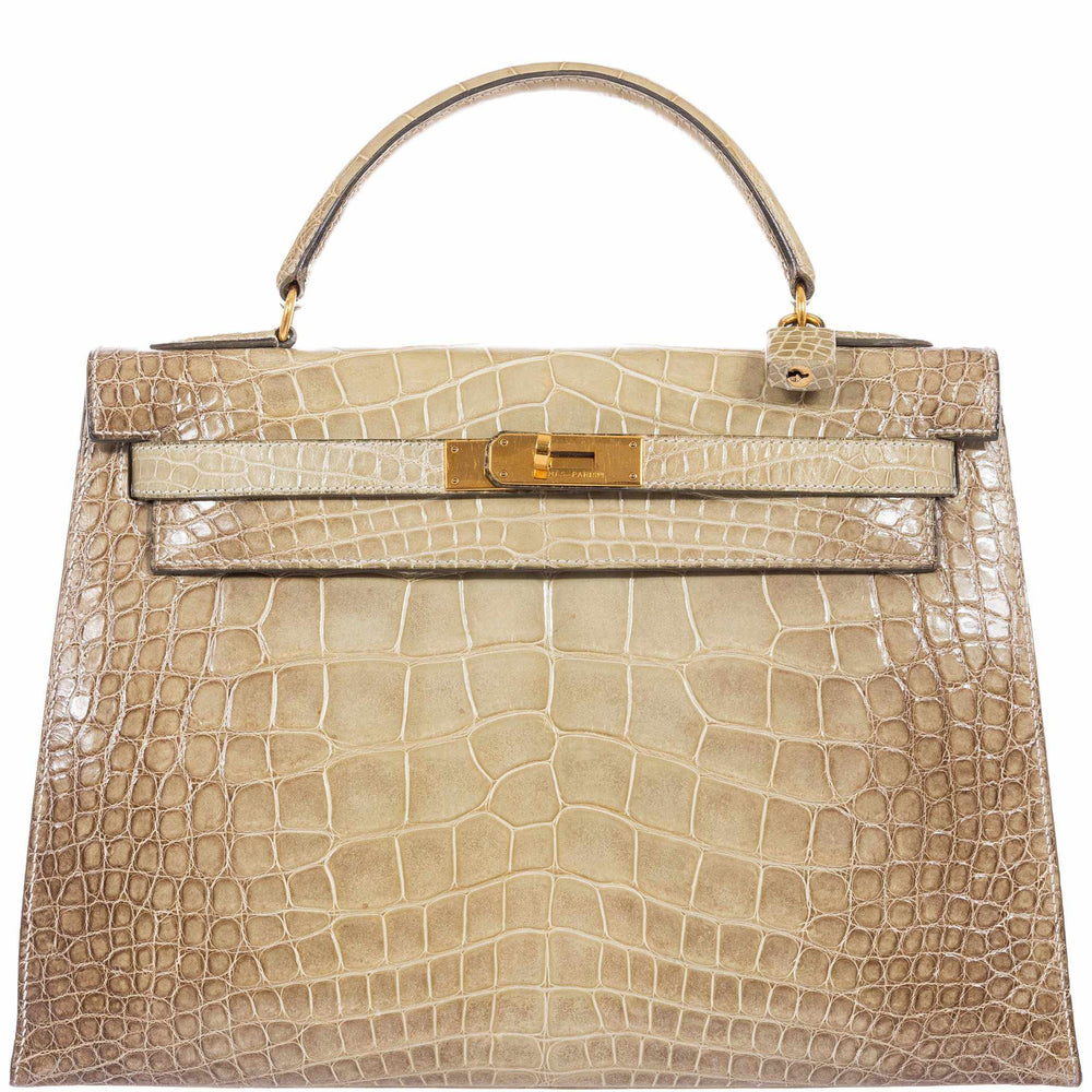 Hermès Kelly 32 Vert Celadon Natura Alligator Gold Hardware