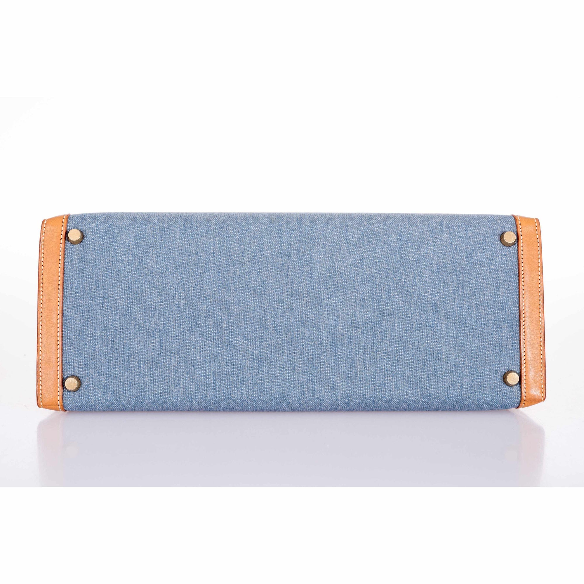 Hermès Kelly 35 Blue Denim With Barenia Gold Hardware