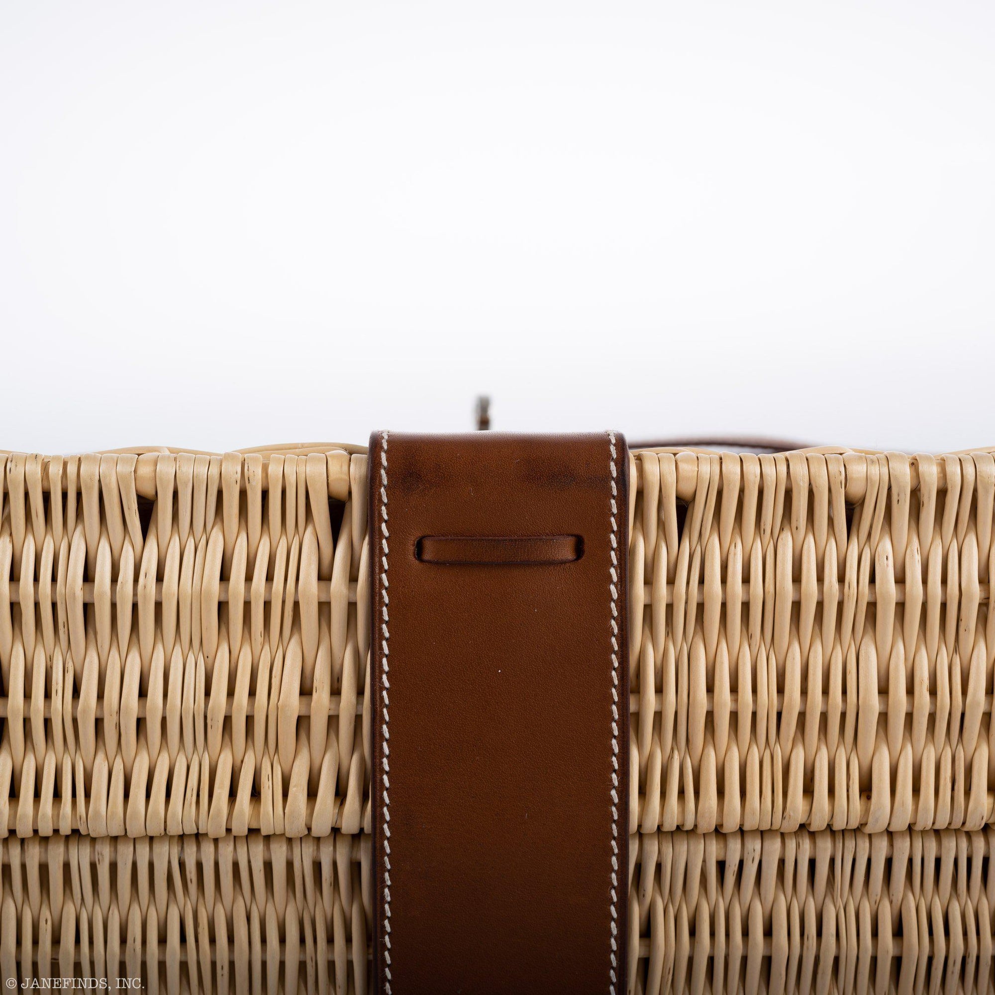 Hermès Kelly 35 Picnic Fauve Barenia Osier Wicker Palladium Hardware