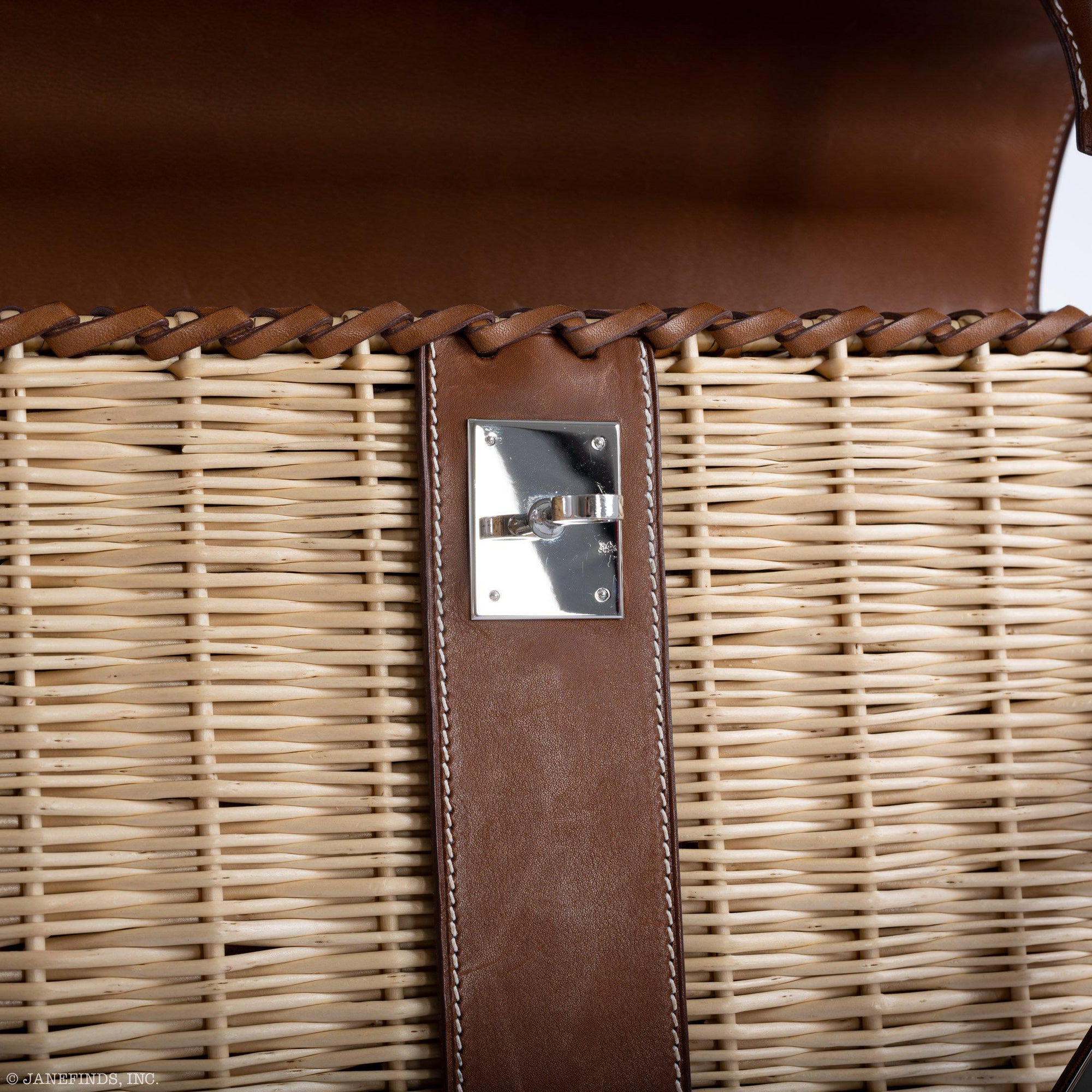 Hermès Kelly 35 Picnic Fauve Barenia Osier Wicker Palladium Hardware