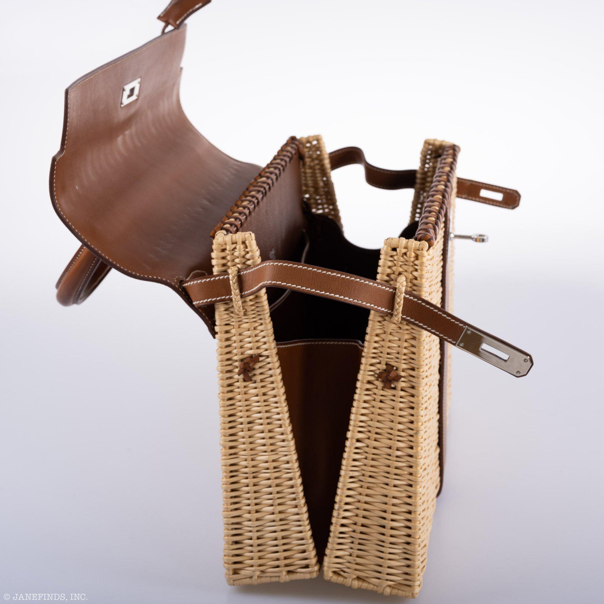 Hermès Kelly 35 Picnic Fauve Barenia Osier Wicker Palladium Hardware