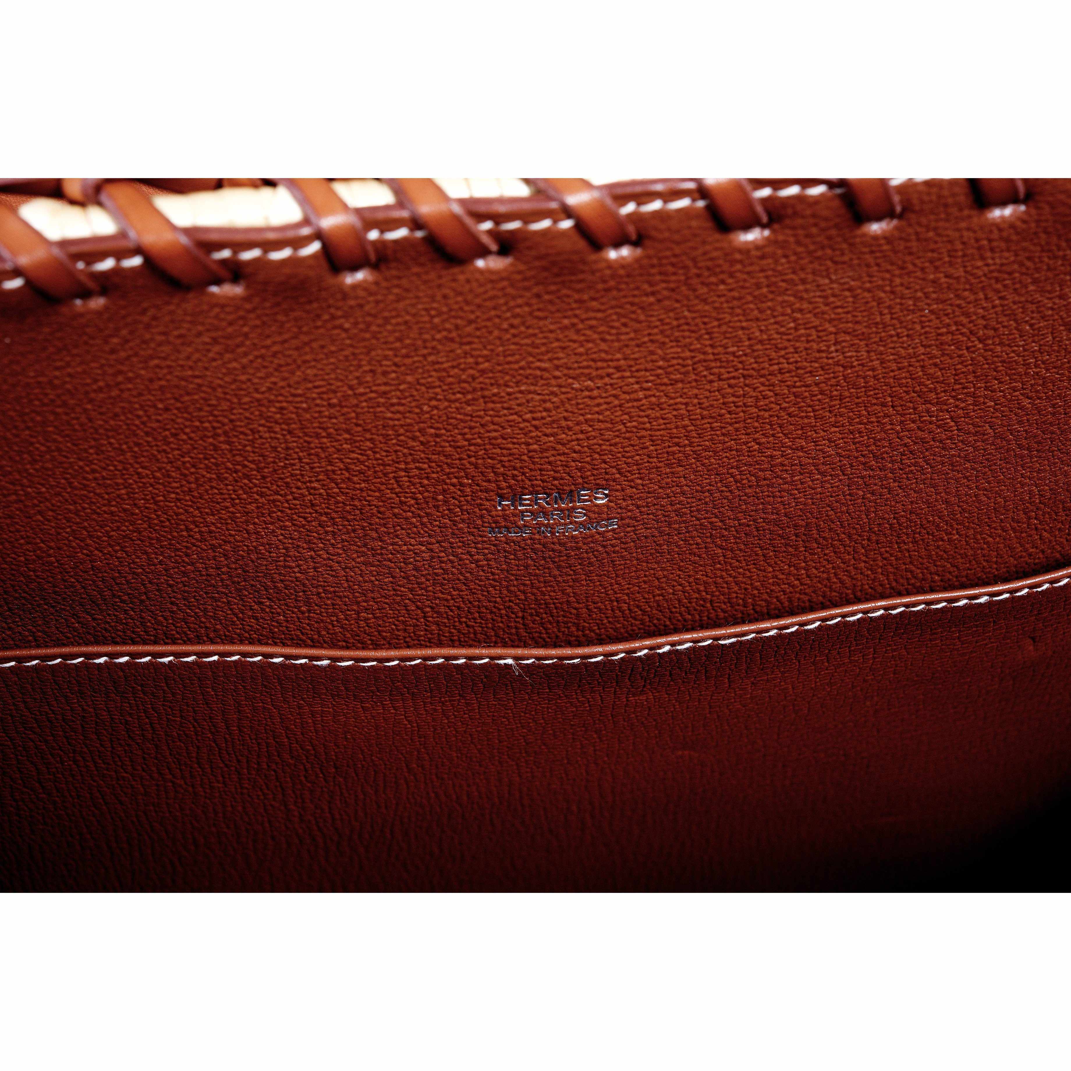 Hermès Kelly 35 Picnic, Wicker & Barenia leather Palladium Hardware - 2018, C