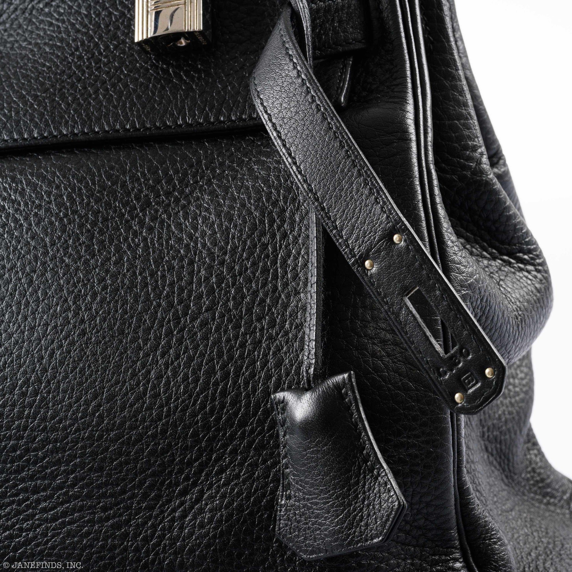 Hermès Kelly 35 Retourne Black Clemence Palladium Hardware