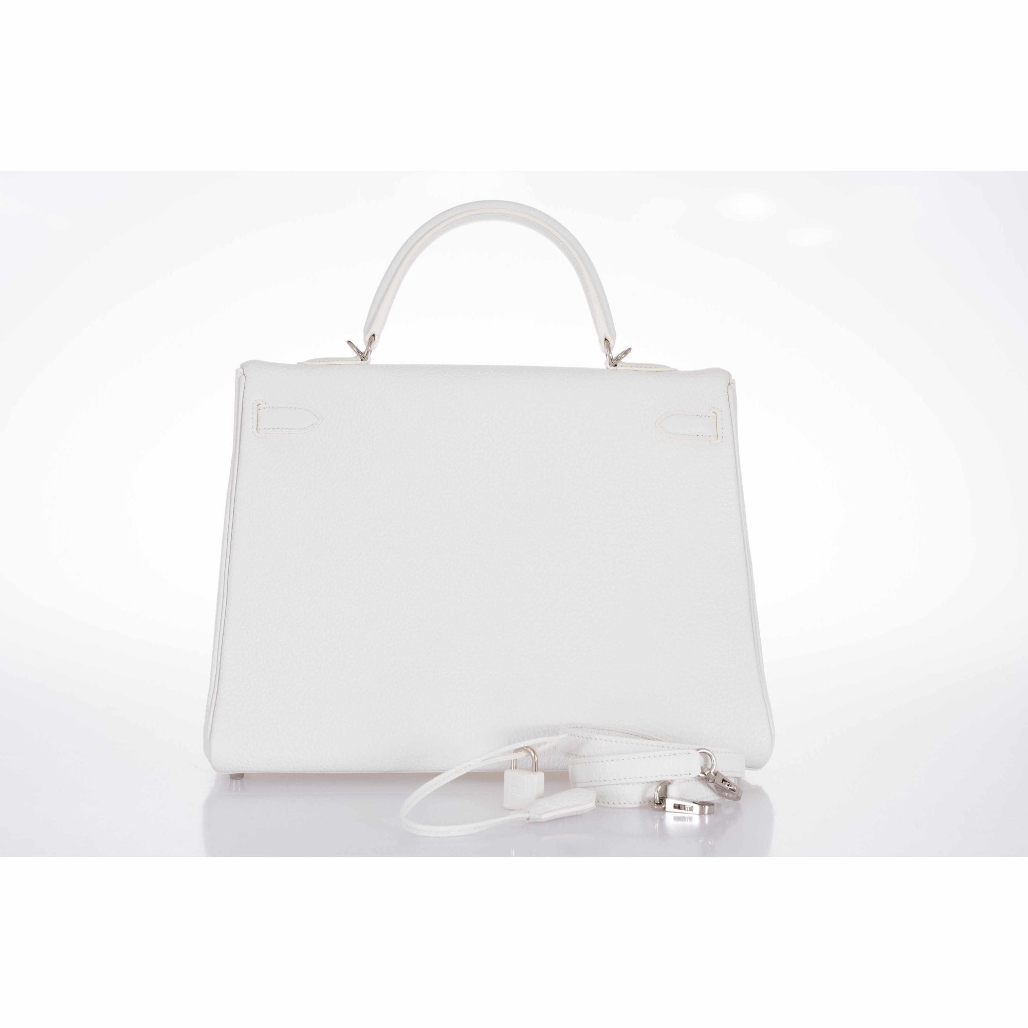 Hermès Kelly 35 Retourné Blanc Togo Palladium Hardware