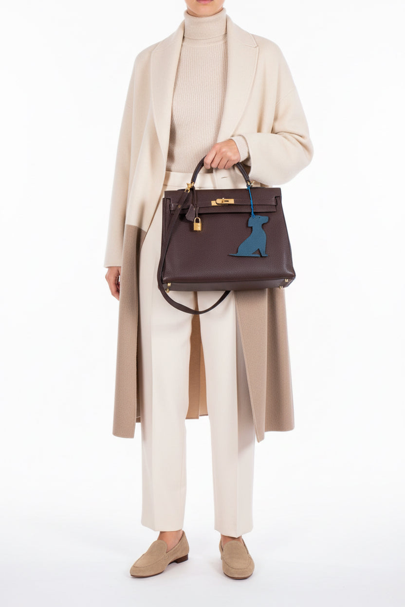 Hermès Kelly 35 Retourne Chocolat Clemence Gold Hardware