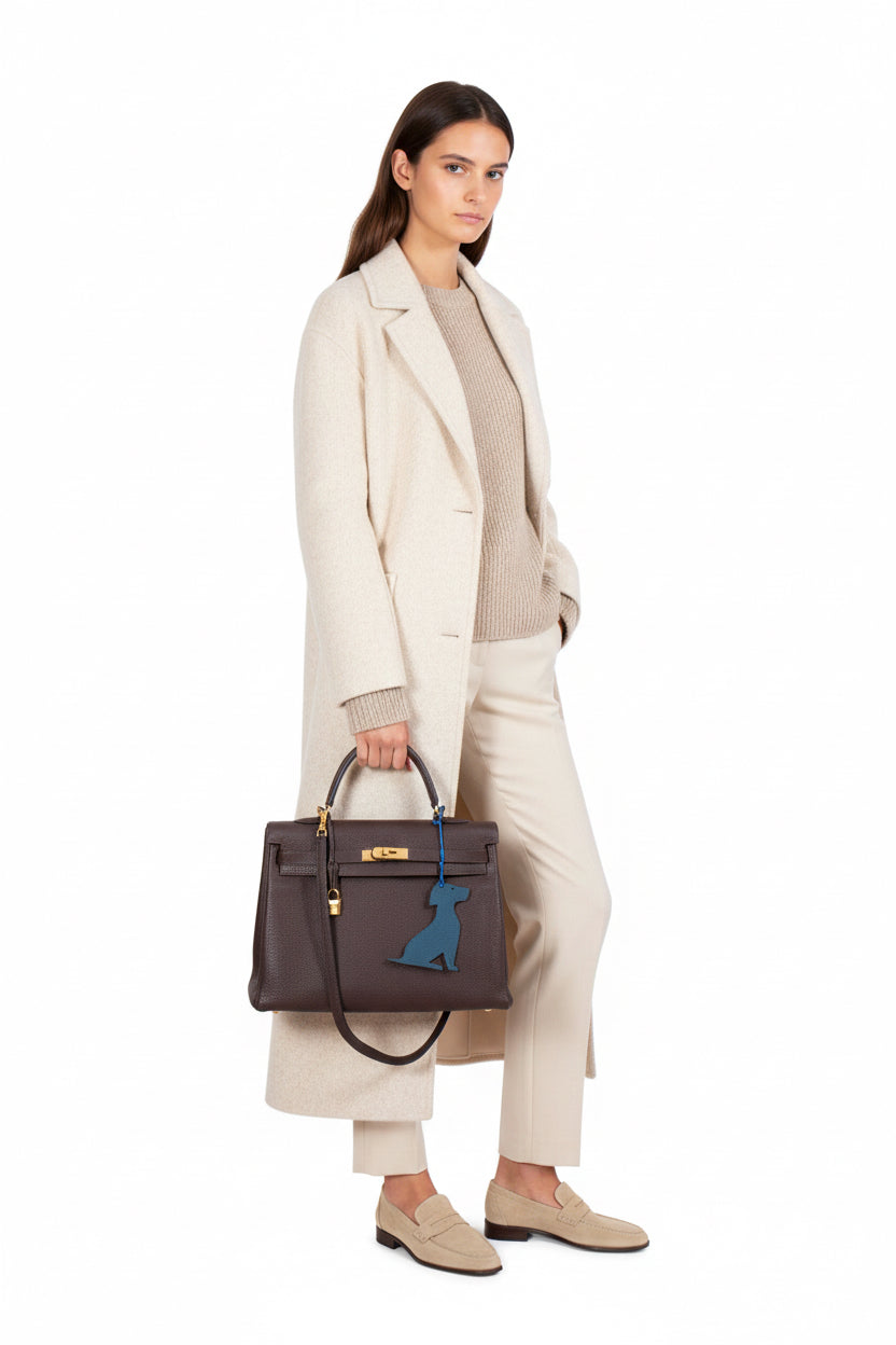 Hermès Kelly 35 Retourne Chocolat Clemence Gold Hardware
