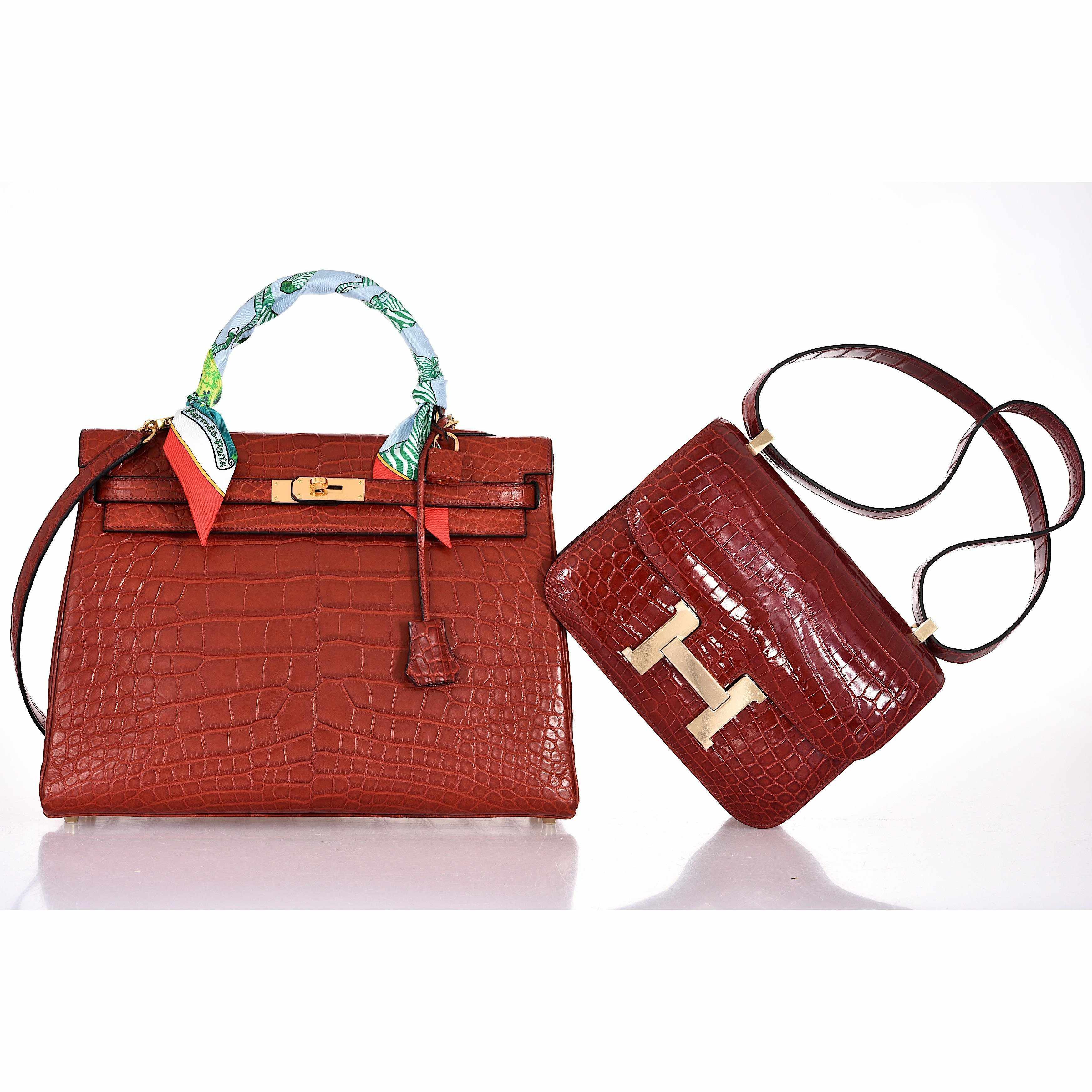 Hermès Kelly 35 Rouge H Matte Alligator Gold Hardware – JANEFINDS