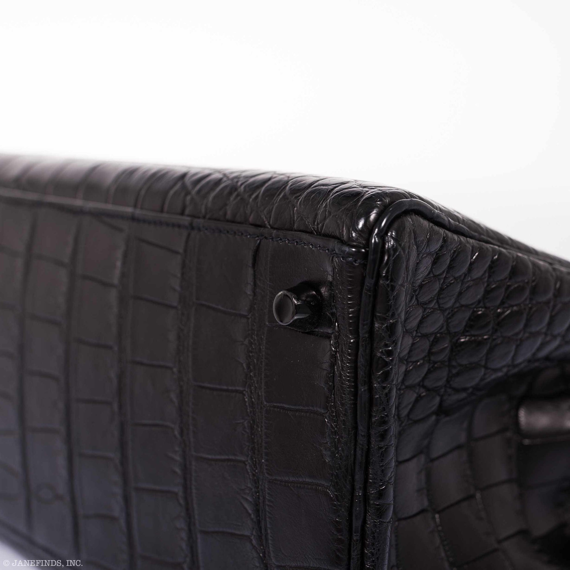 Hermès Kelly 35 SO Black Matte Alligator Black Hardware
