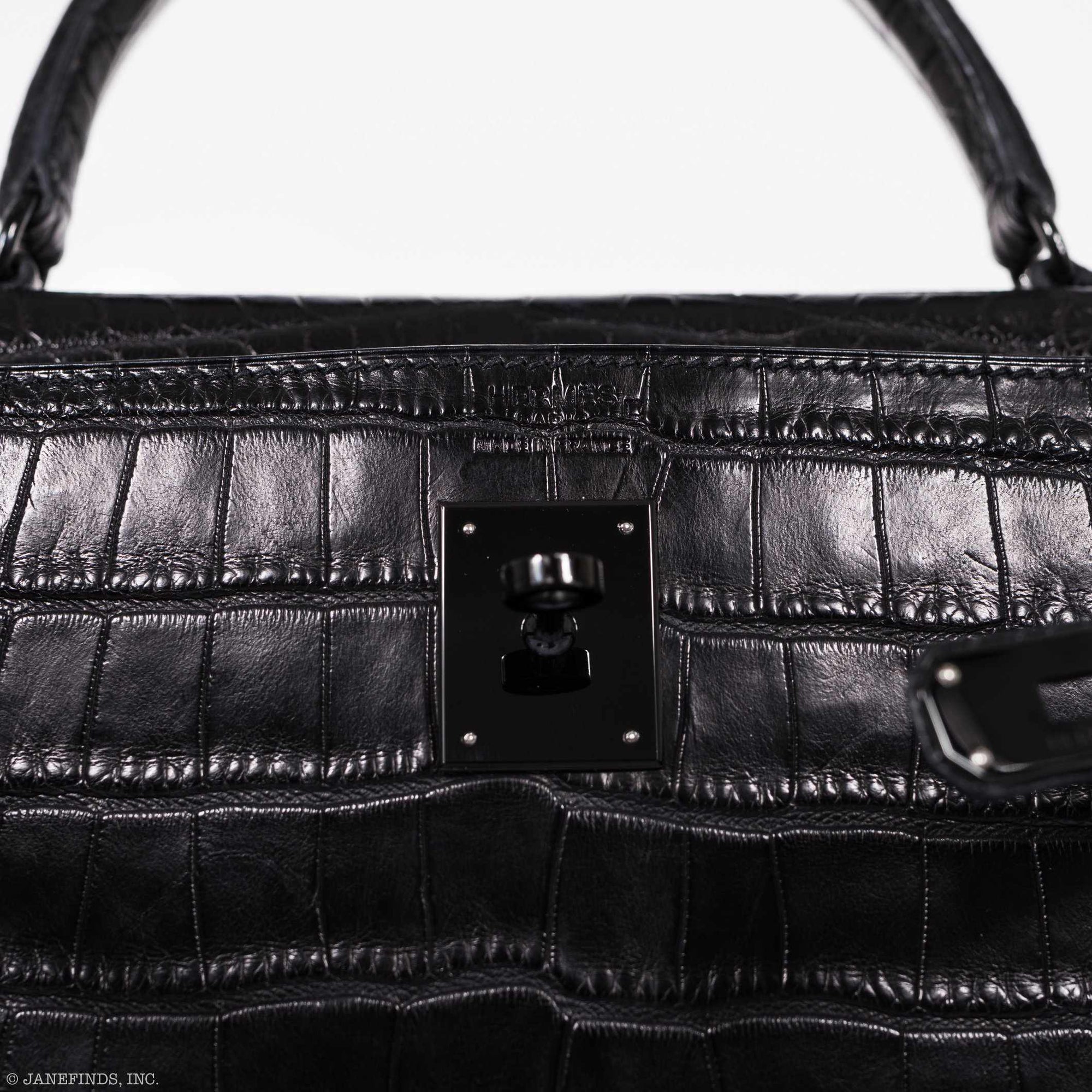 Hermès Kelly 35 SO Black Matte Alligator Black Hardware