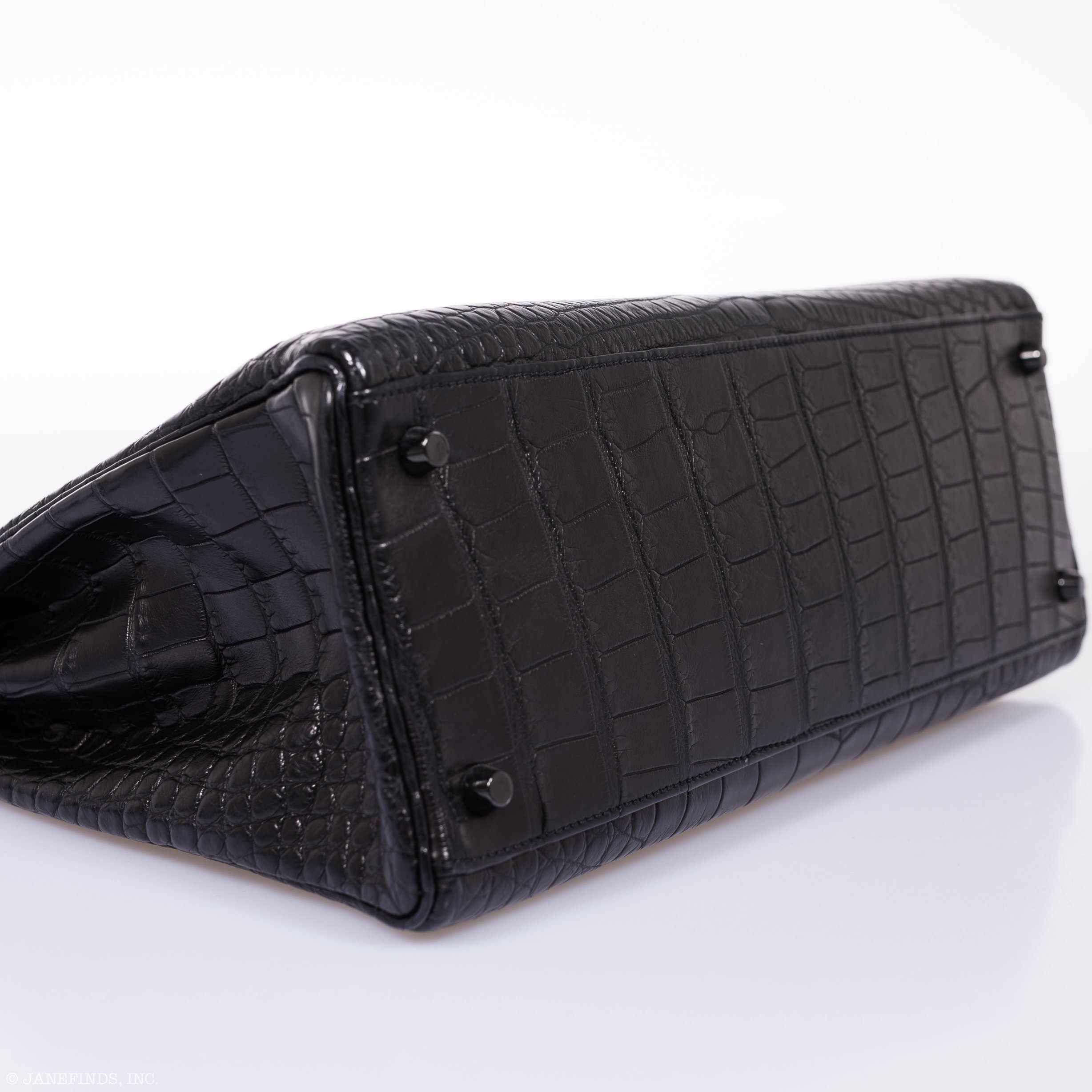 Hermès Kelly 35 SO Black Matte Alligator Black Hardware - Rare