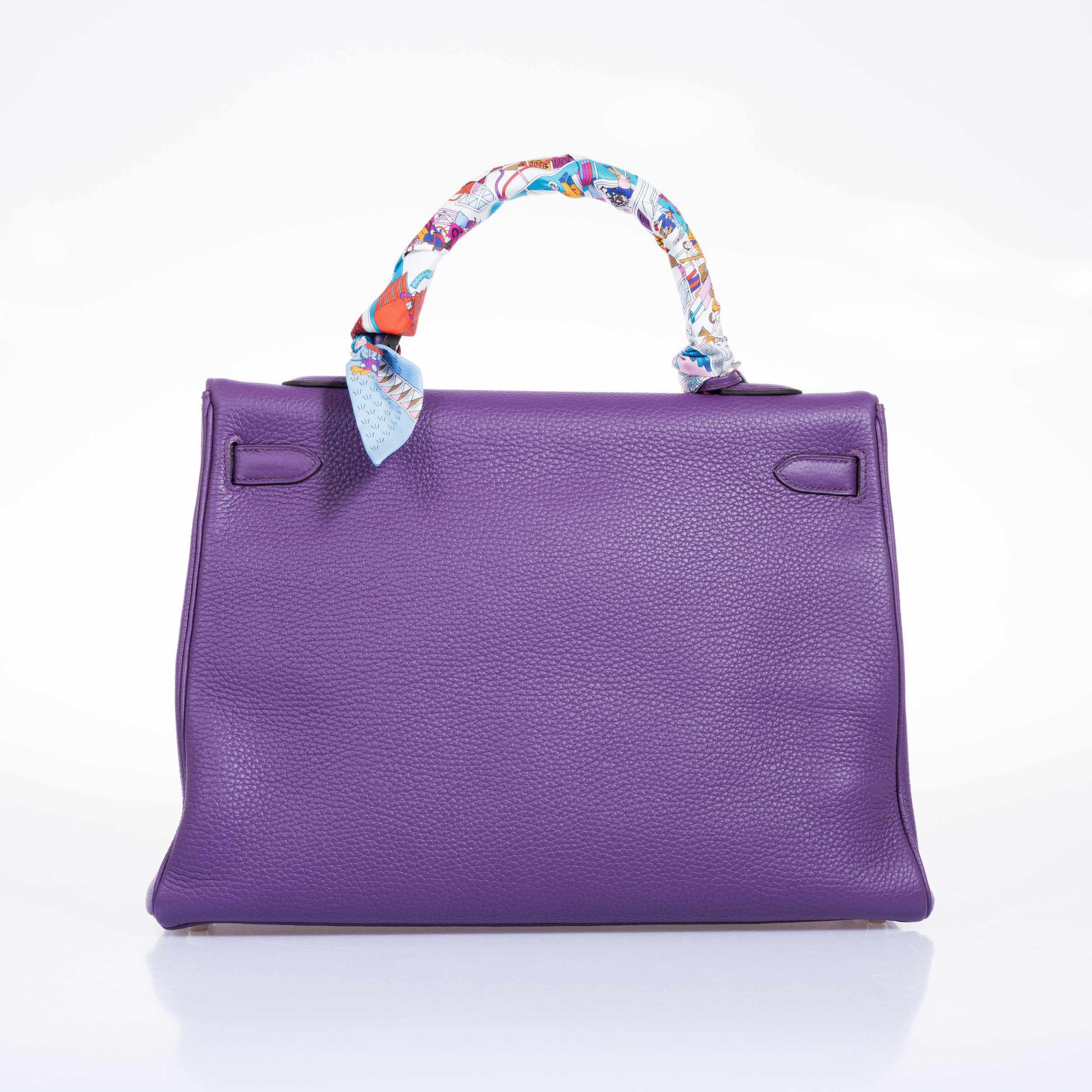 Hermès Kelly 35 Ultra Violet Clemence Amazone Strap Palladium Hardware