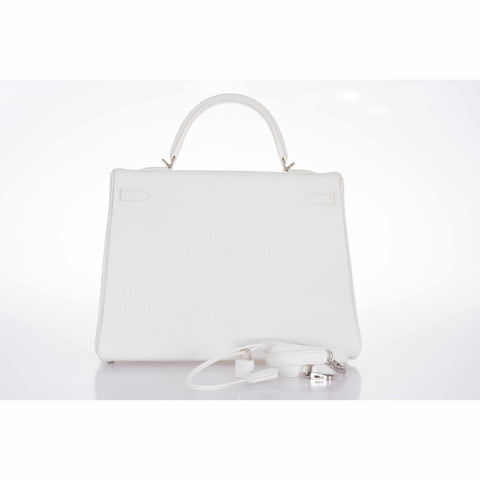 Hermès Kelly 35 White Togo Palladium Hardware