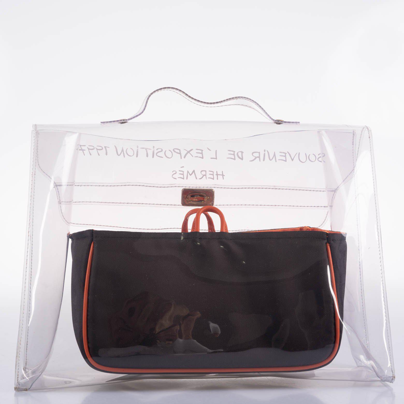 Hermès Kelly 40 Transparent Vinyl Beach Bag Souvenir De L’Exposition