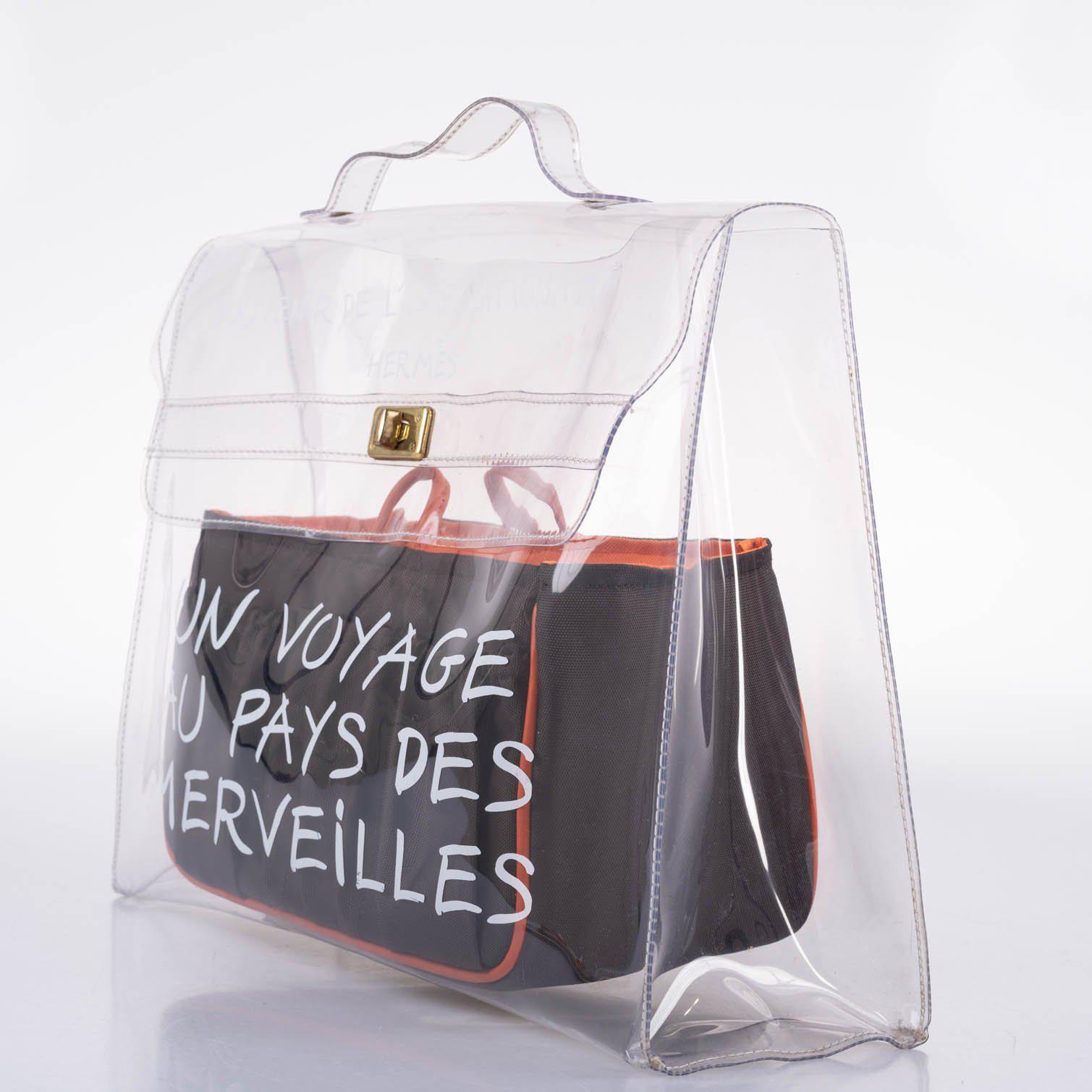 Hermès Kelly 40 Transparent Vinyl Beach Bag Souvenir De L’Exposition