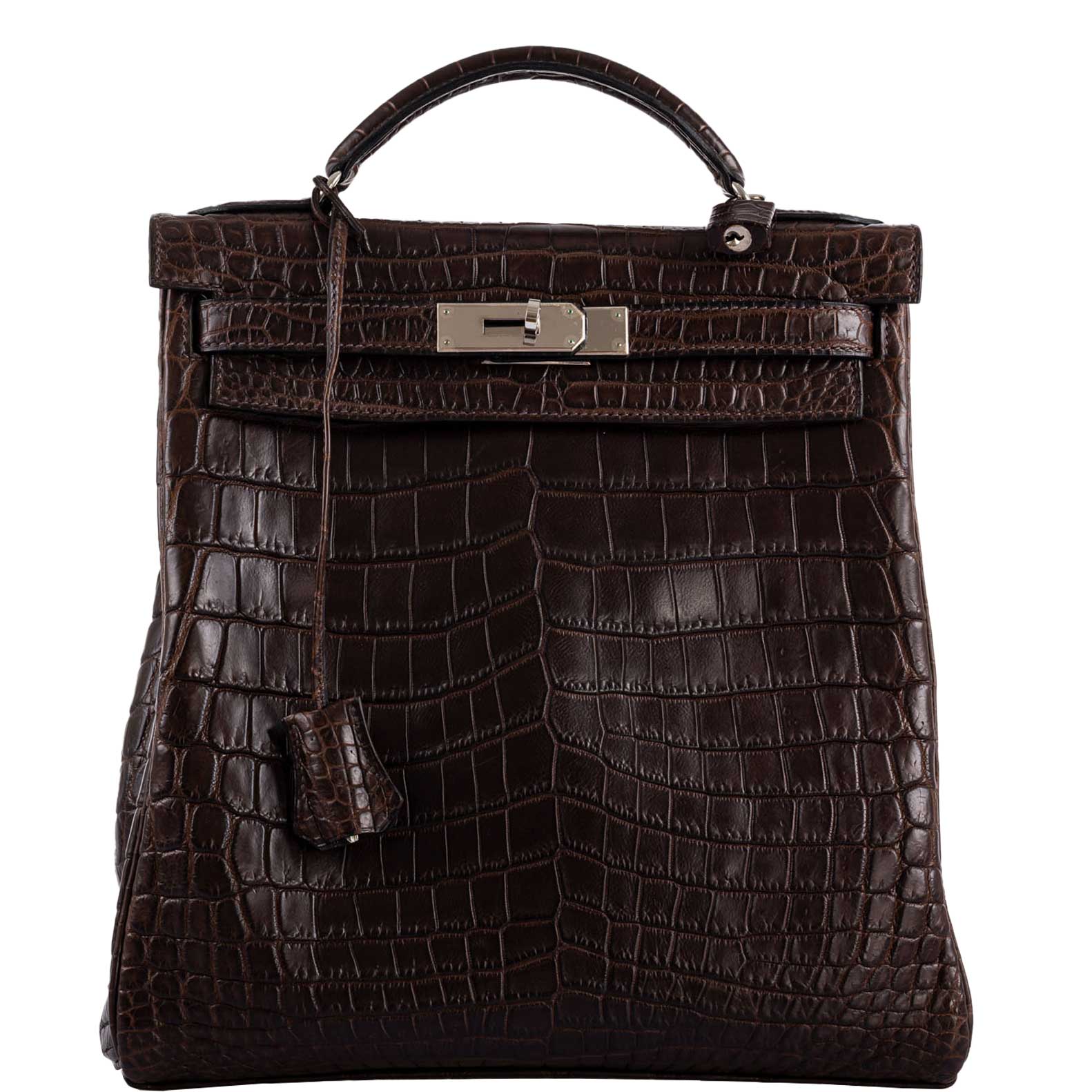 Hermès Kelly Ado GM Matte Havane Niloticus Crocodile Palladium Hardware