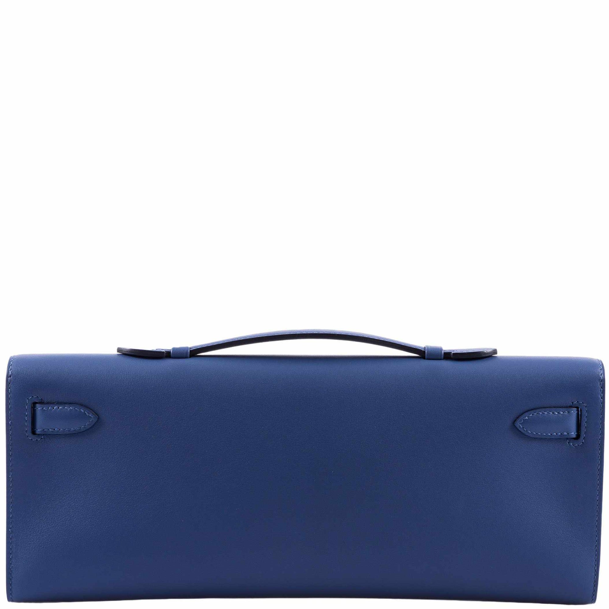 Hermès Kelly Cut Blue Brighton Swift Palladium Hardware