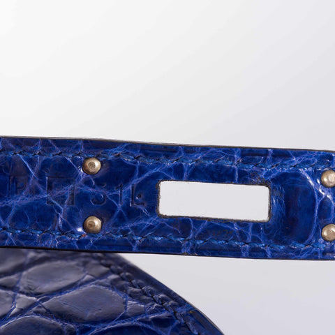 Hermès Kelly Cut Blue Electric Nilo Crocodile Palladium Hardware
