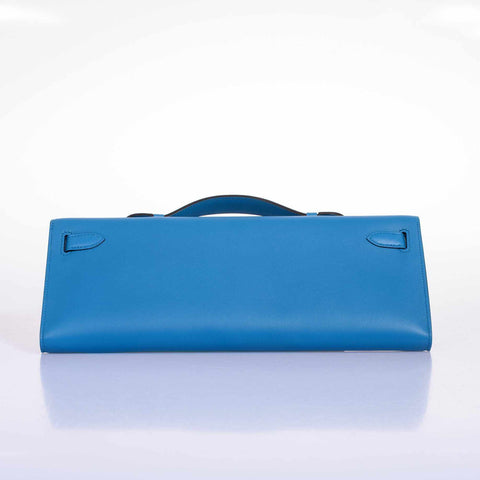 Hermès Kelly Cut Blue Zanzibar Swift Palladium Hardware