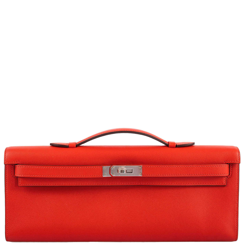 Hermès Kelly Cut Capucine Swift leather Palladium Hardware
