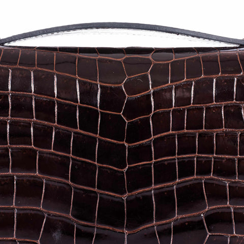 Hermès Kelly Cut Cocoan Alligator Porosus Crocodile Palladium Hardware