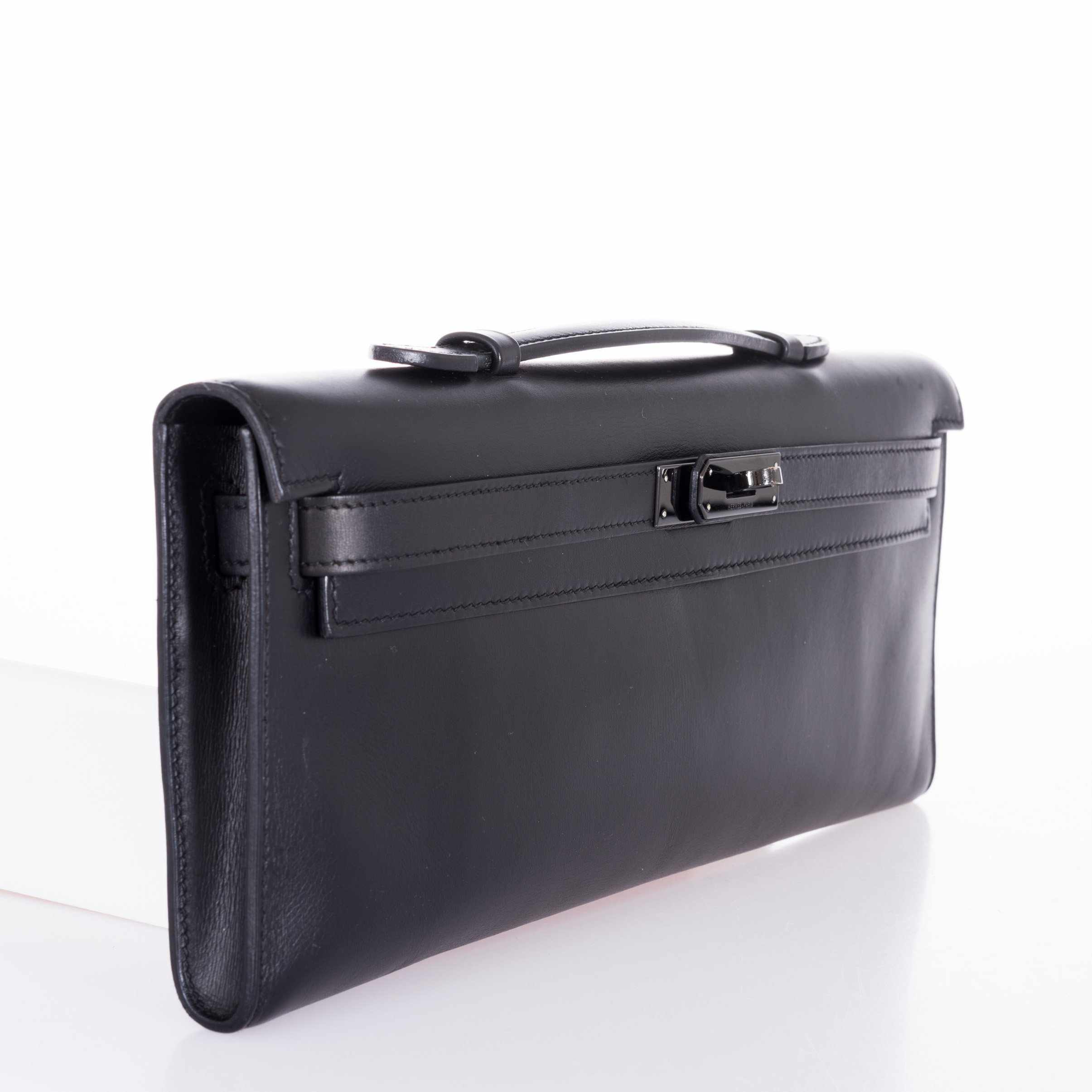 Hermès Kelly Cut So Black Box Black Hardware Rare