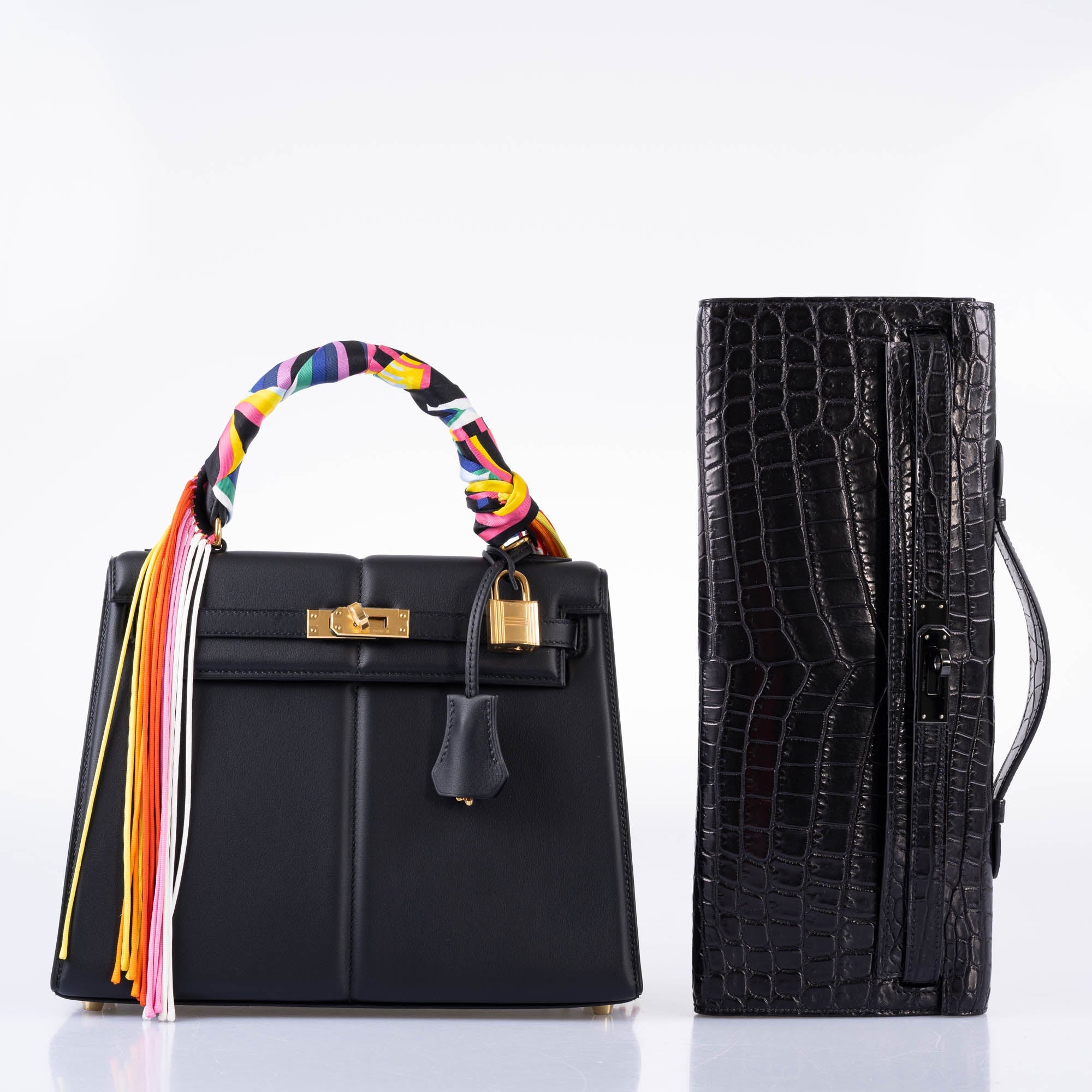 Hermès Kelly Cut So Black Matte Niloticus Crocodile PVD Hardware