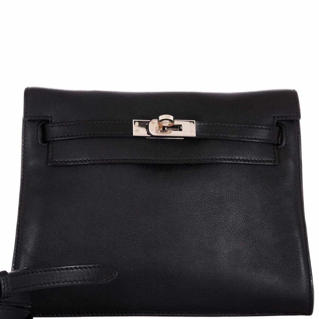 Hermès Black Swift Kelly Danse II Belt Bag Palladium Hardware
