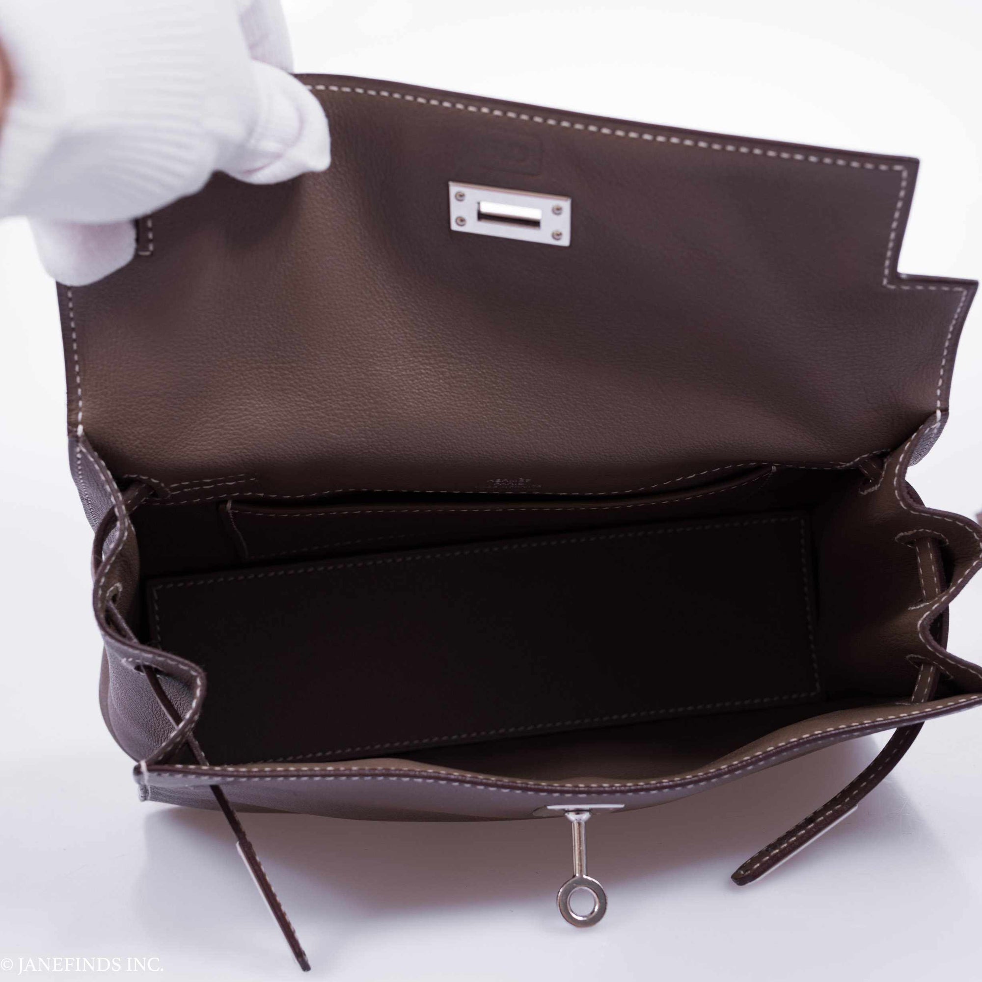 Hermès Kelly Danse Etoupe Swift Palladium Hardware
