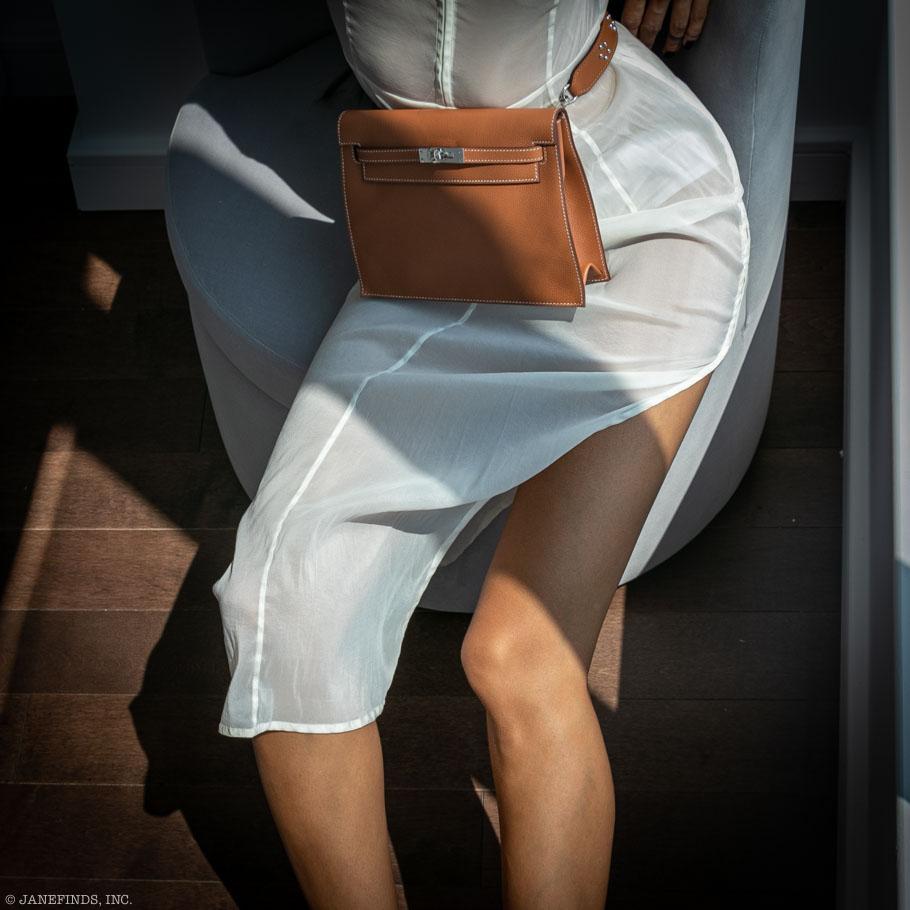 Hermès Kelly Danse Gold Taurillon Novillo Palladium Hardware