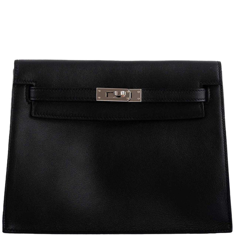 Hermès Kelly Danse II Black Swift Palladium Hardware