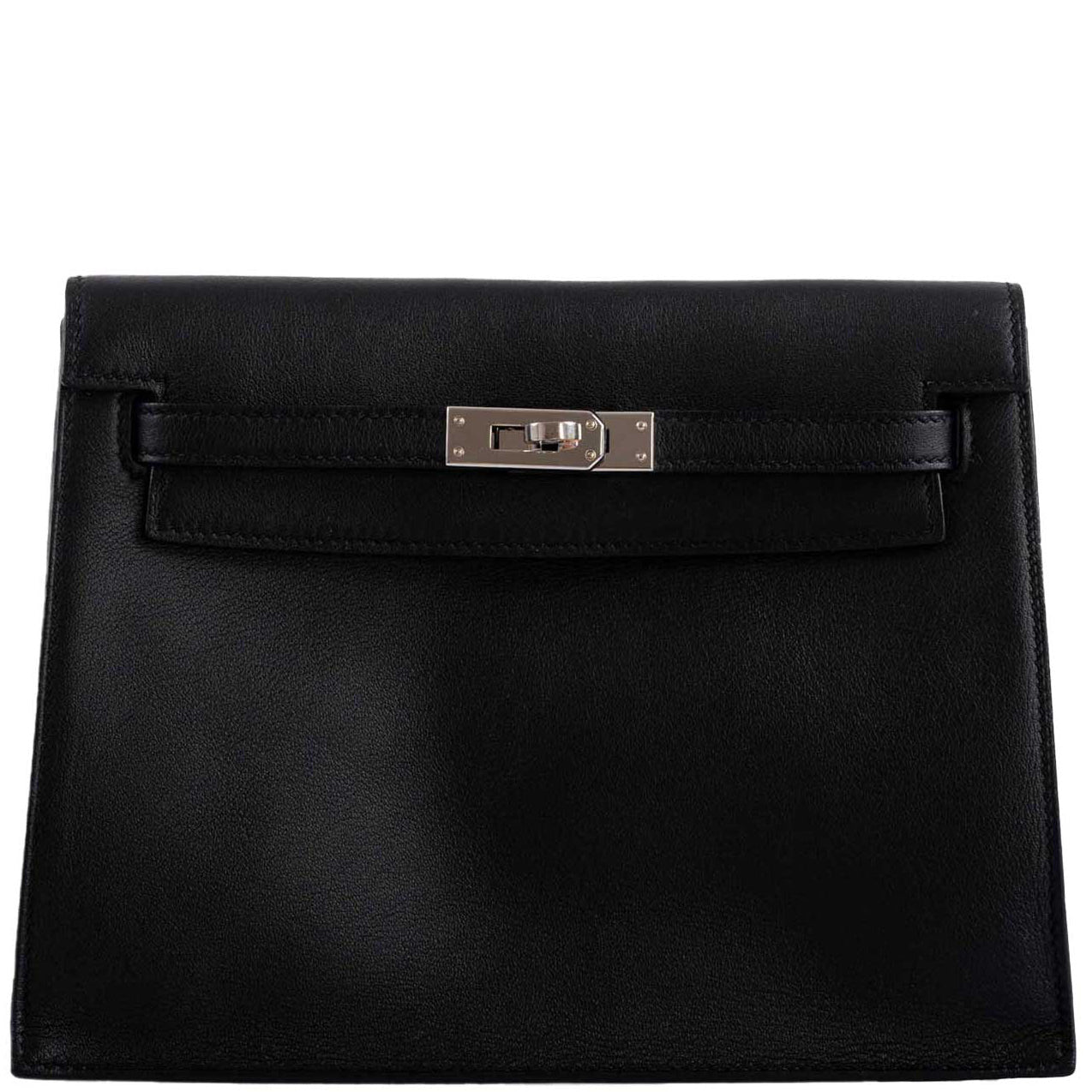 Hermès Kelly Danse II Black Swift Palladium Hardware
